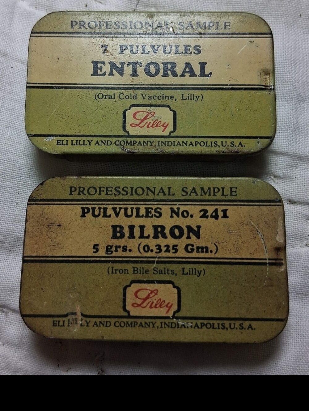 Vintage Metal Sample Containers